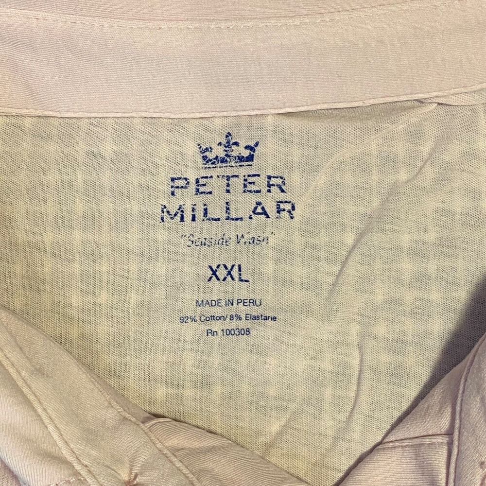 PETER‎ MILLAR mens SEASIDE WASH Polo Golf Shirt XXL PINK short sleeve - Picture 5 of 11
